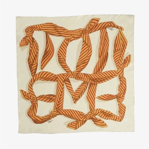 TOTEME !  100% Silk Scarf With knotted Monogram (57X57CM) - Picture 1 of 10